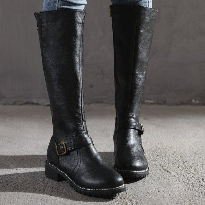 Elizabeth | Classic Buckle Knee-High Boots