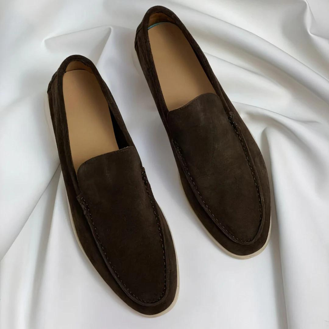 Mateo | Elegant Navy Suede Slip-On Loafers for Men