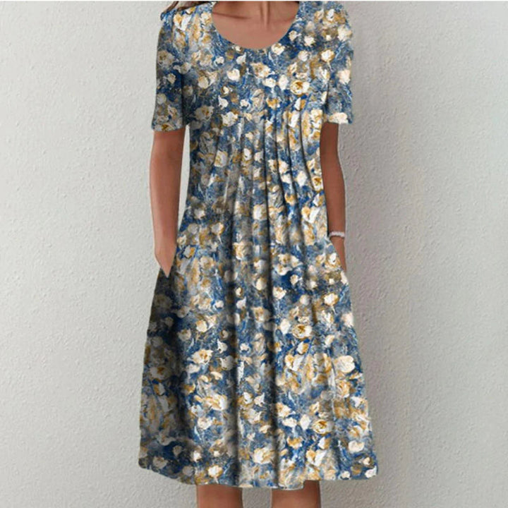 Margot | Elegant Floral A-Line Midi Dress