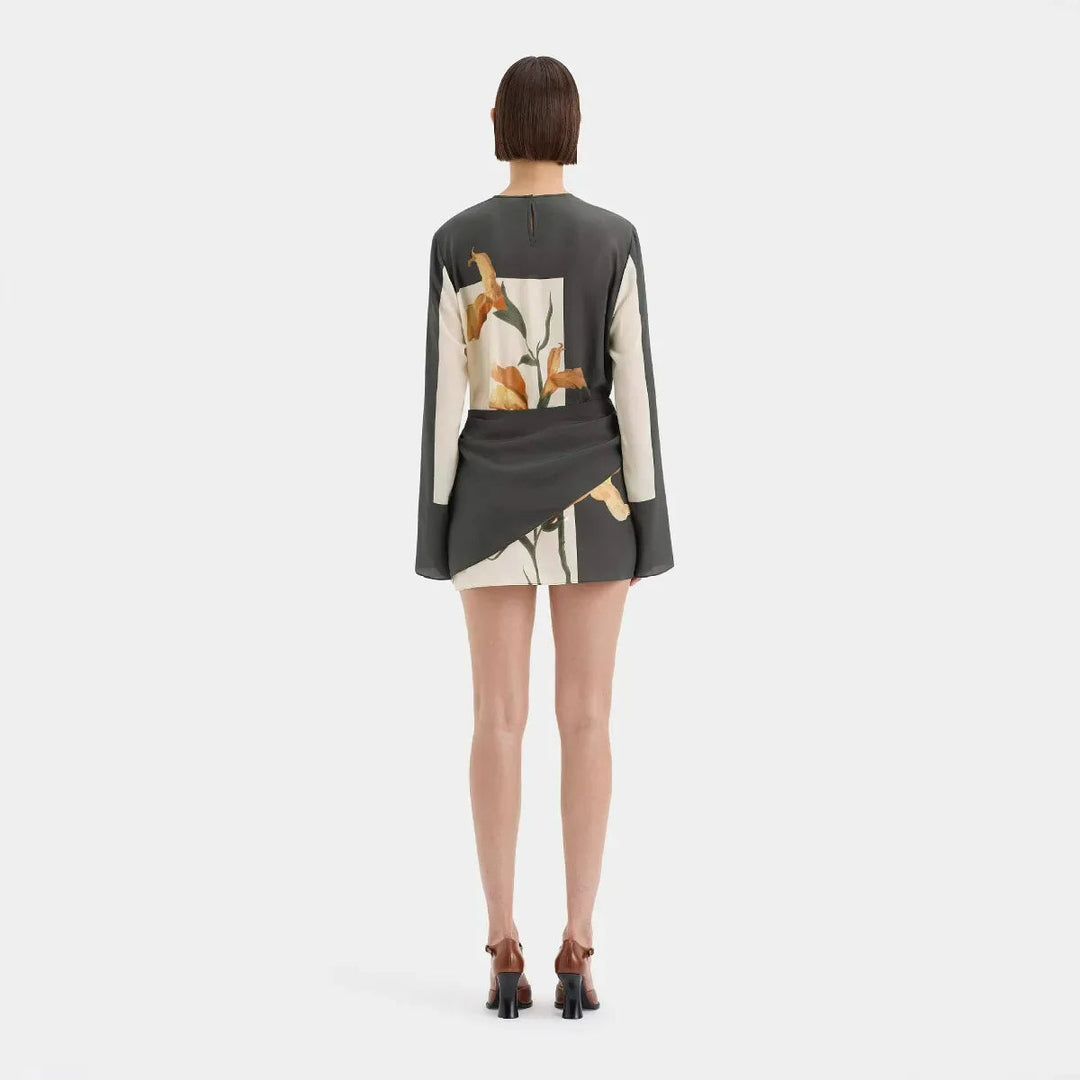 Eliza | Elegant Floral Mini Dress With Bell Sleeves