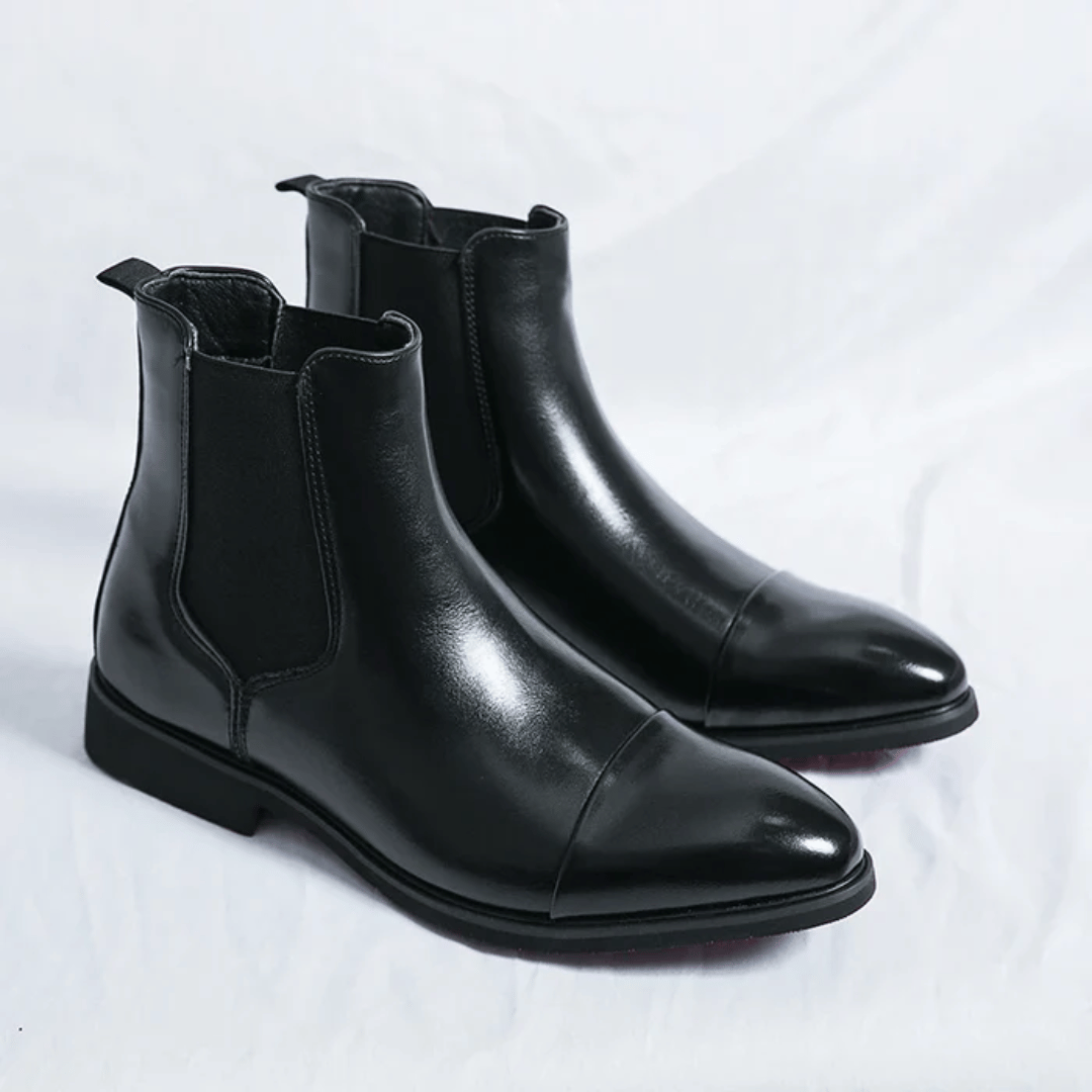 Rosie | Elegant Premium Leather Chelsea Boots With Red Sole Detail