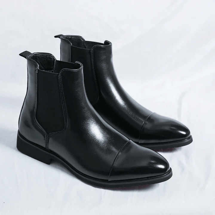 Rosie | Elegant Premium Leather Chelsea Boots With Red Sole Detail