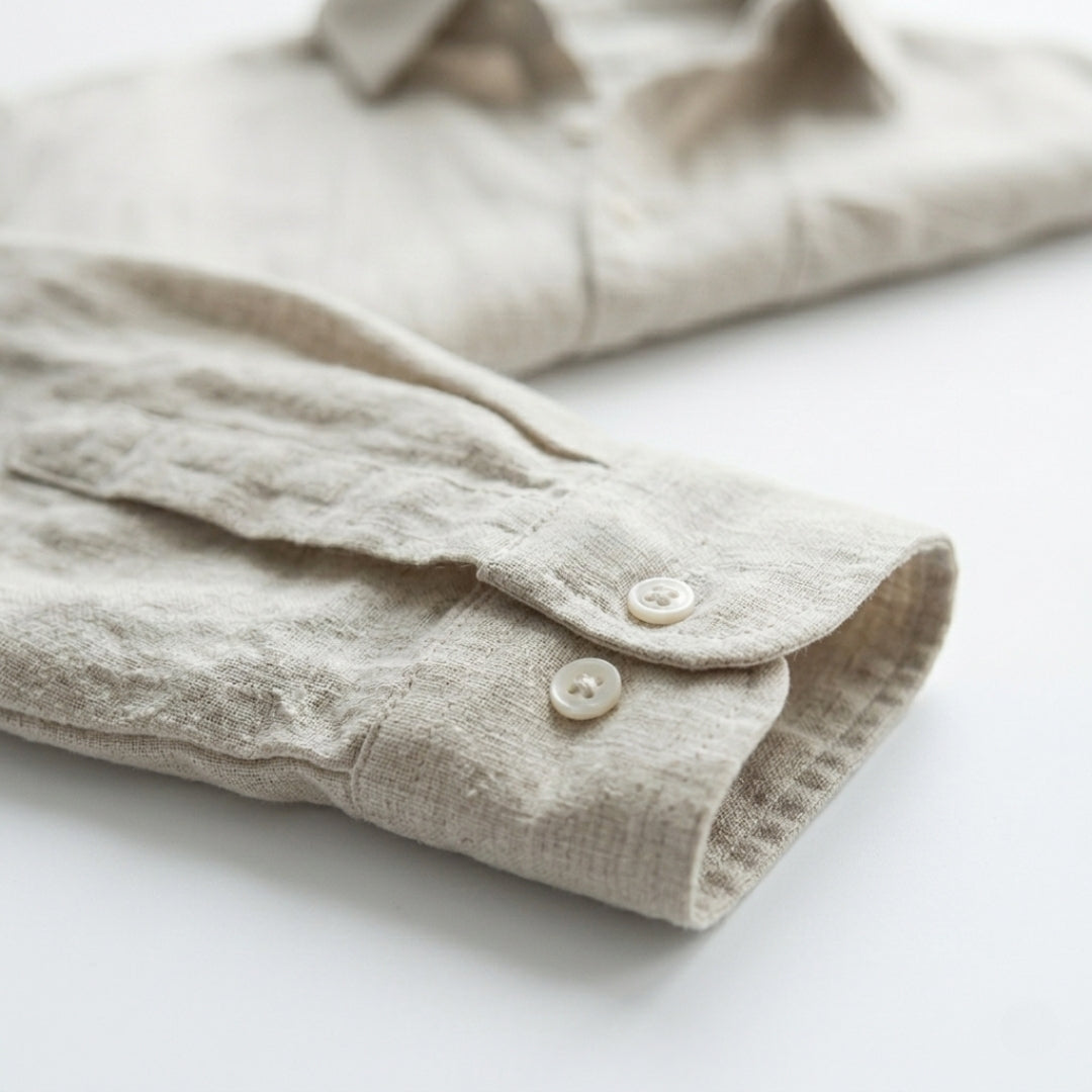 Cannes | Classic Long Sleeve Button Up Linen Shirt Men