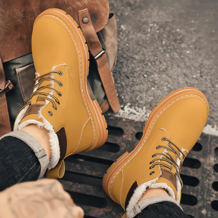 Margot | Stylish Wheat Lace-Up Work Boots Men