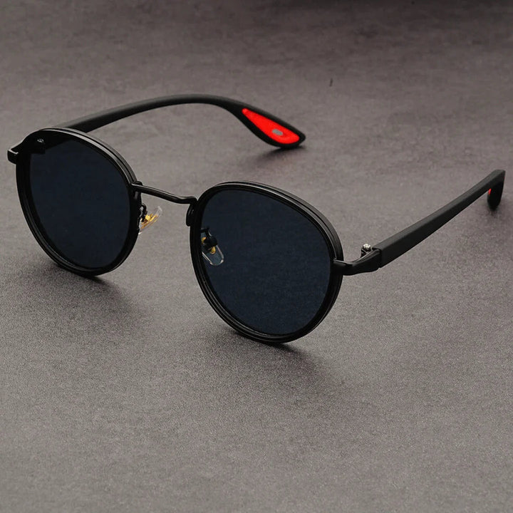 Carson | Sleek Round Retro Sunglasses With Gold Frame