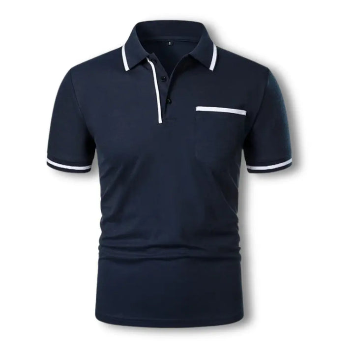 Rosie | Stylish Contrast Trim Fitted Polo Shirt Men