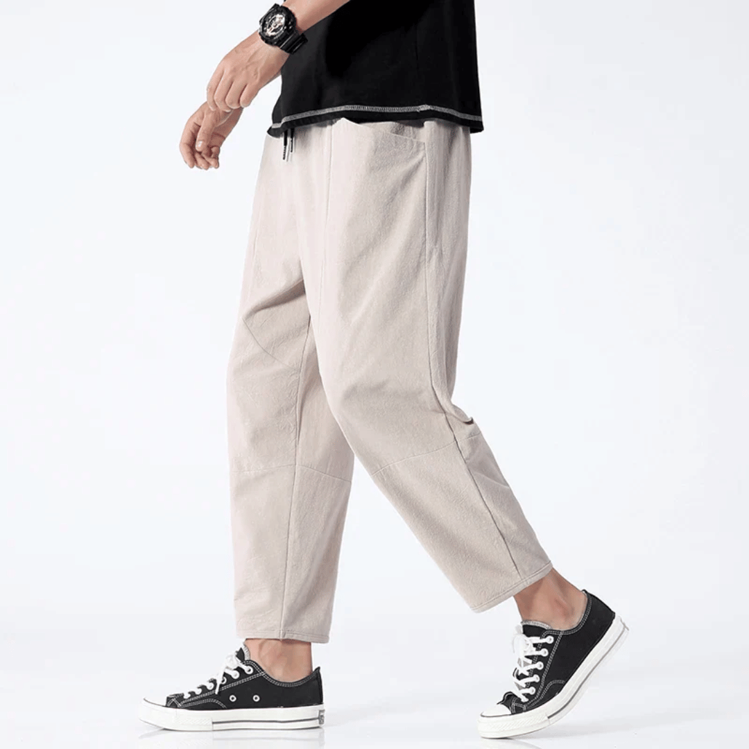 Margot | Effortless Cotton Linen Cropped Drawstring Pants