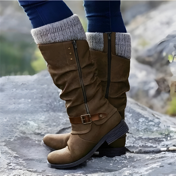 Cordelia | Stylish Mid-Calf Orthopedic Boots With Buckle Detail