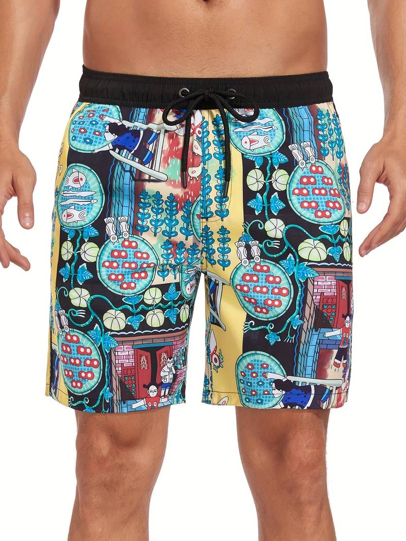 Ariel | Stylish Men's Flamingo Print Beach Swim Shorts