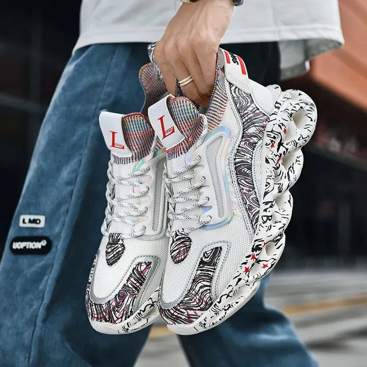 Nina | Stylish Iridescent Street Sneakers With Abstract Design