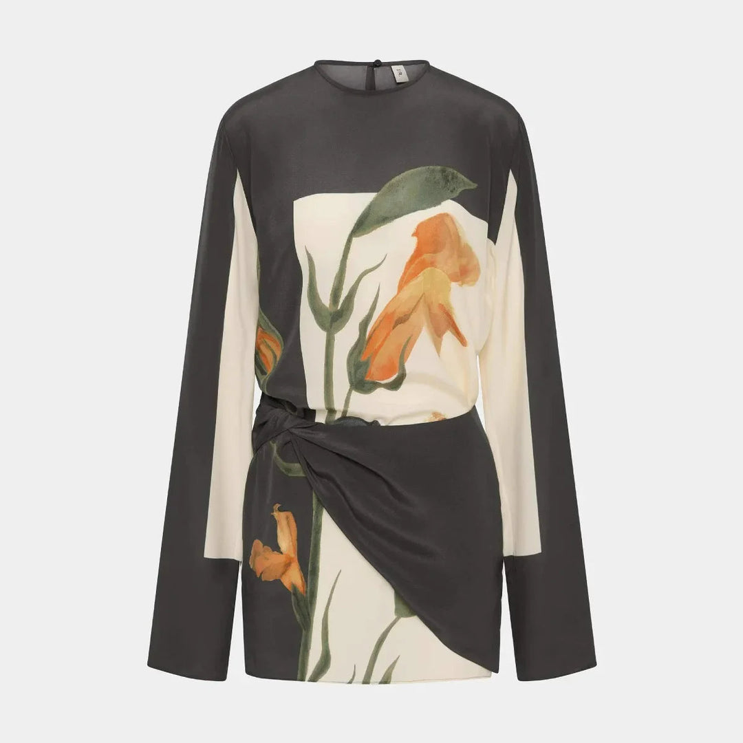 Eliza | Elegant Floral Mini Dress With Bell Sleeves