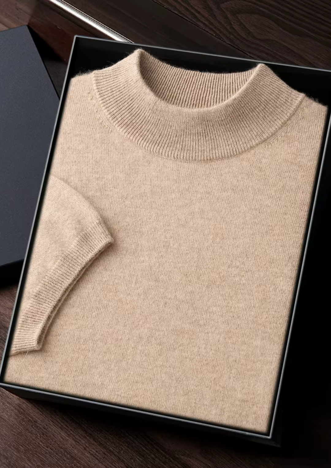 Anastasia | Elegant Mock Neck Short Sleeve Cashmere Sweater