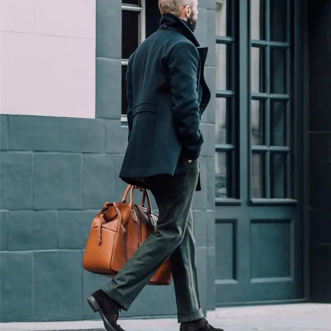Serena | Elegant Double Breasted Wool Peacoat For Men