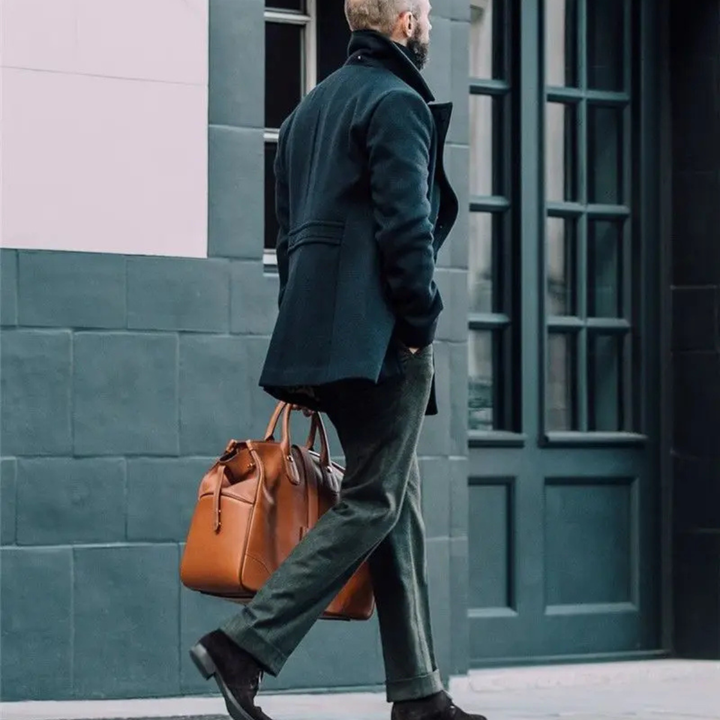 Serena | Elegant Double Breasted Wool Peacoat For Men
