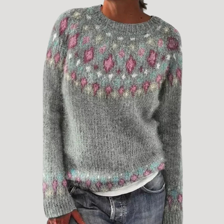 Evie | Stylish Fair Isle Colorful Knitted Sweater With Round Neck