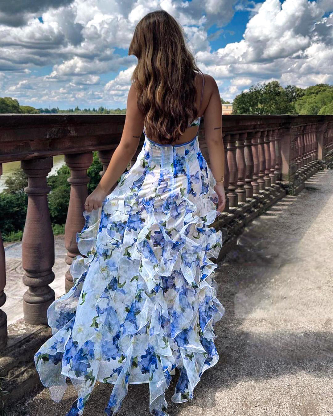 Nina | Elegant Floral Tiered Maxi Dress