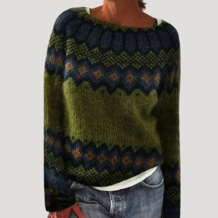 Evie | Stylish Fair Isle Colorful Knitted Sweater With Round Neck