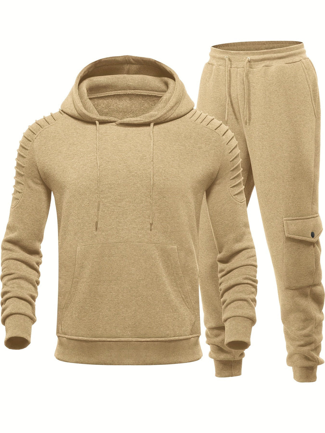 Eva | Stylish Men's Hooded Tracksuit Set With Pleated Shoulders