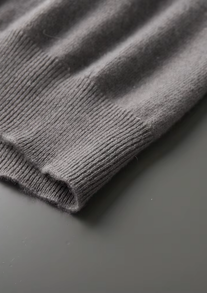 Anastasia | Elegant Mock Neck Short Sleeve Cashmere Sweater