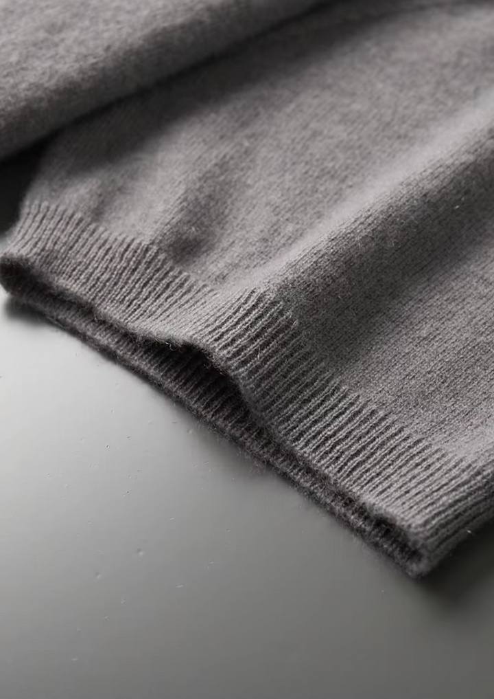 Anastasia | Elegant Mock Neck Short Sleeve Cashmere Sweater