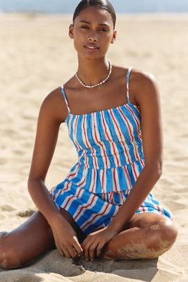 Charlie | Chic Striped Square Neck Two Piece Shorts Set