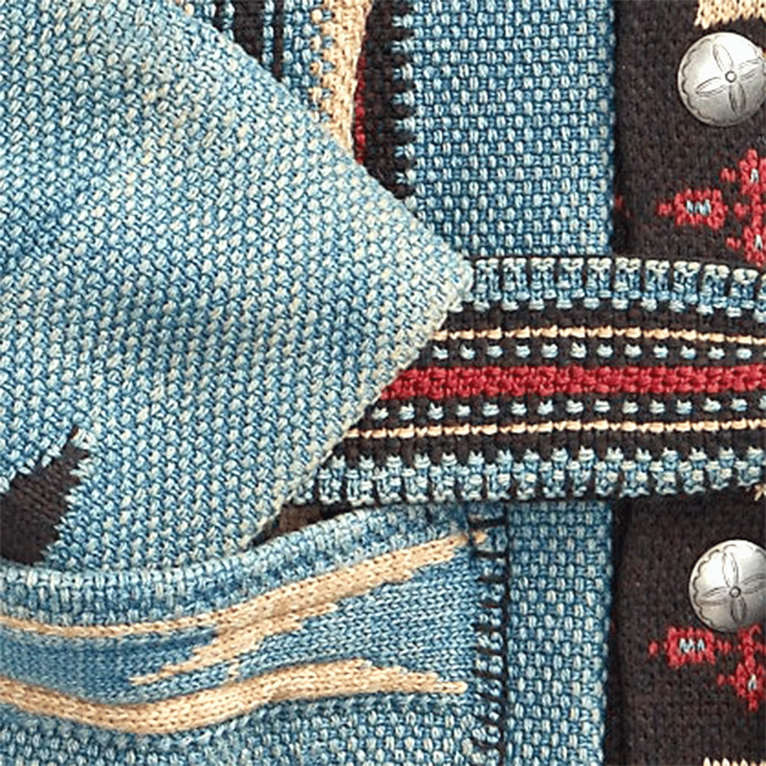 Serena | Elegant Southwestern Shawl Collar Wool Cardigan