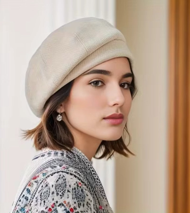 Imogen | Elegant Houndstooth French Beret Vintage Style