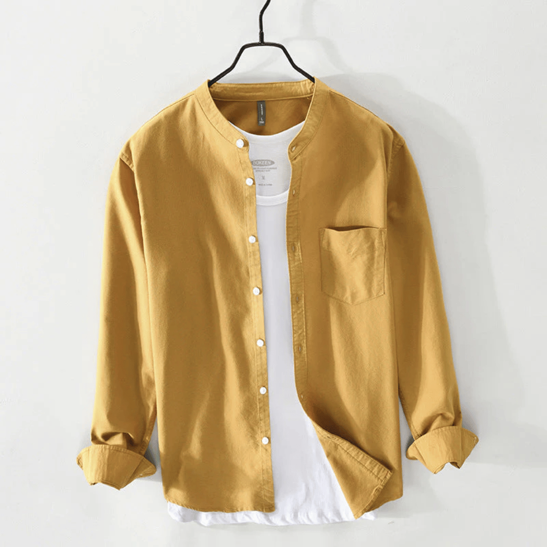 Serena | Stylish Cotton Button Up Shirt With Mandarin Collar