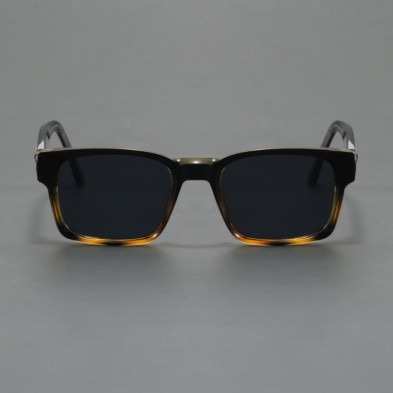Emerson | Retro Square Frame Sunglasses With Tortoise Arms