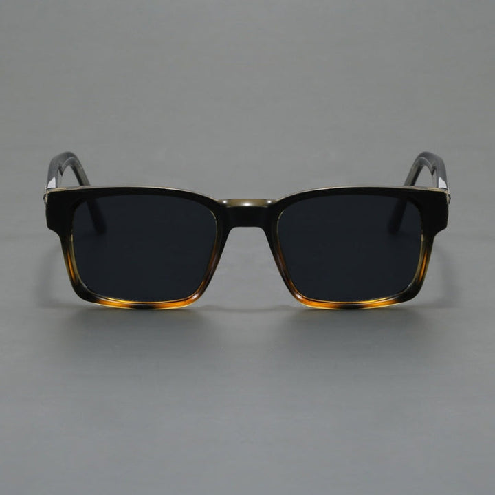 Emerson | Retro Square Frame Sunglasses With Tortoise Arms