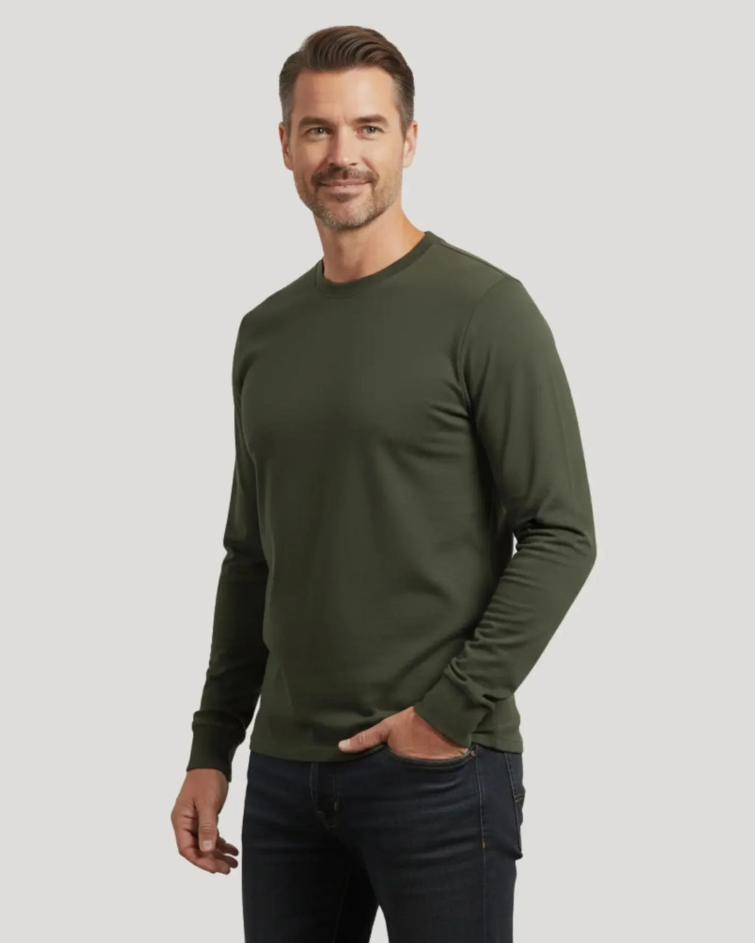 Margot | Stylish Cotton Crew Neck Long Sleeve Shirt