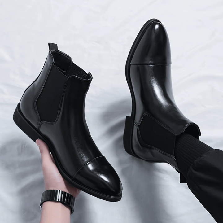 Rosie | Elegant Premium Leather Chelsea Boots With Red Sole Detail