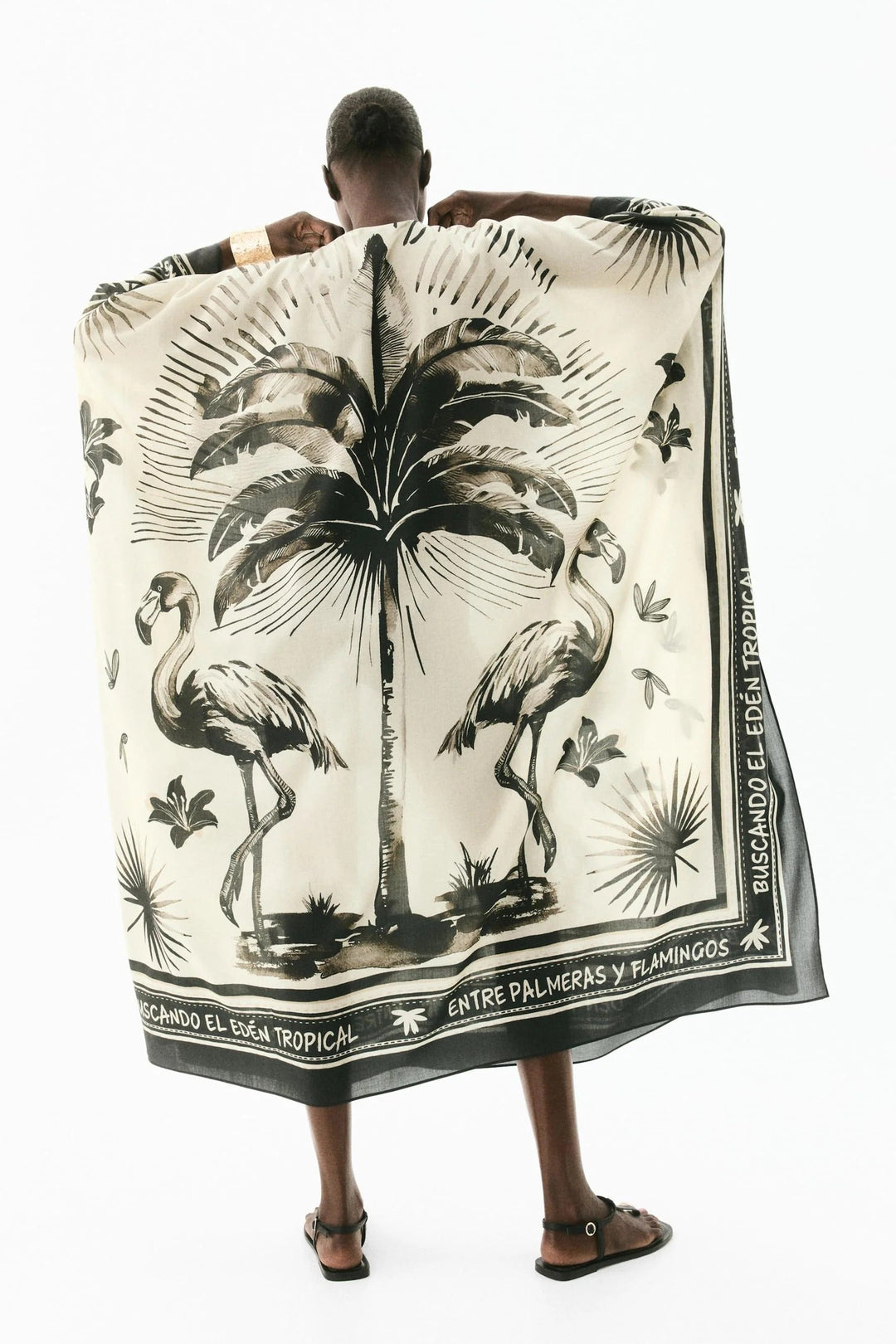 Cordelia | Elegant Tropical Print Kaftan Maxi Dress