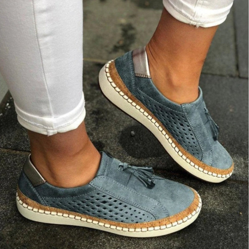 Zelda | Breathable Perforated Slip-On Sneakers With Arch Support