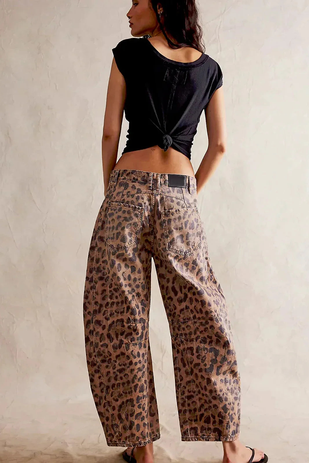Pandora | Stylish Leopard Print Wide Leg Barrel Jeans Women