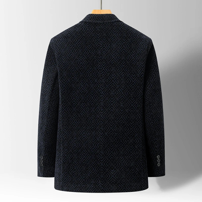 Marcus | Stylish Textured Wool Blazer With Faux Fur Lining