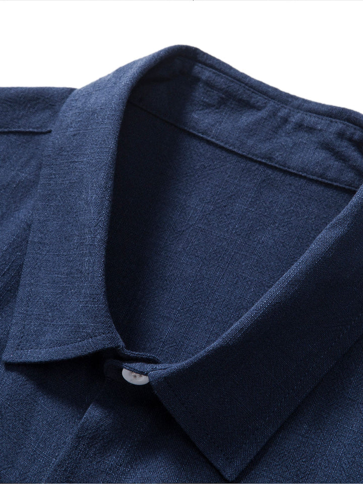 Marlborough | Elegant Short Sleeve Linen Shirt And Shorts Set Men