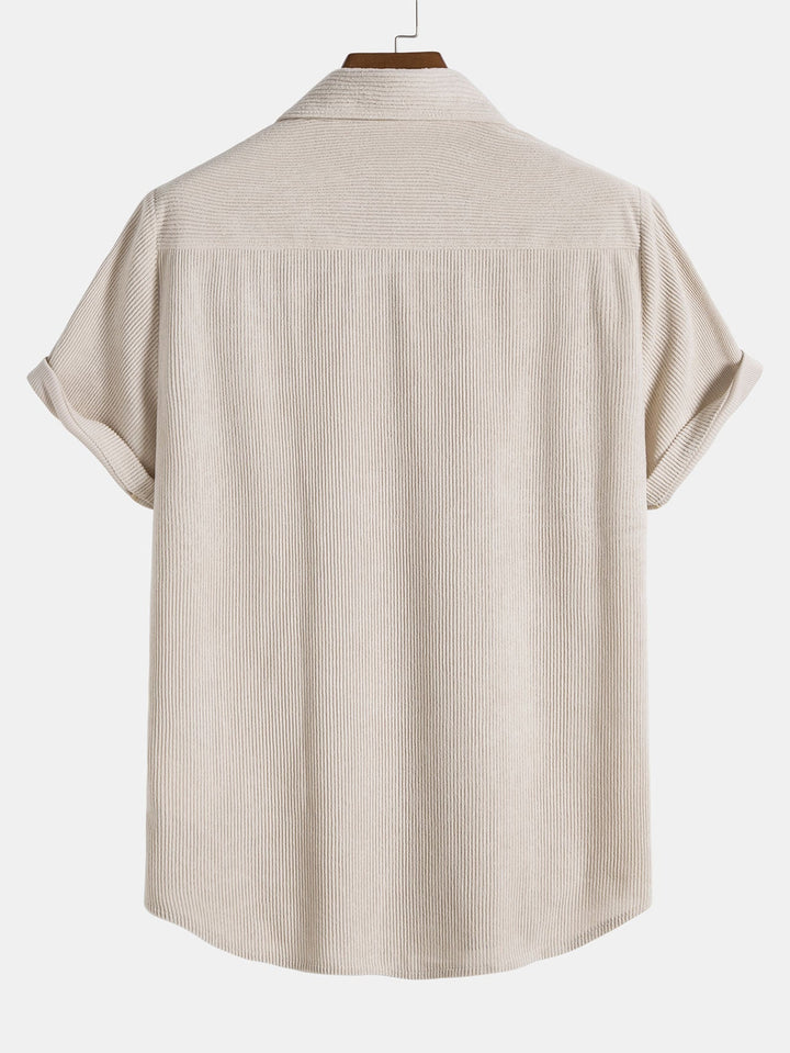 Bali | Elegant Striped Linen Two Piece Set Men Short Sleeve