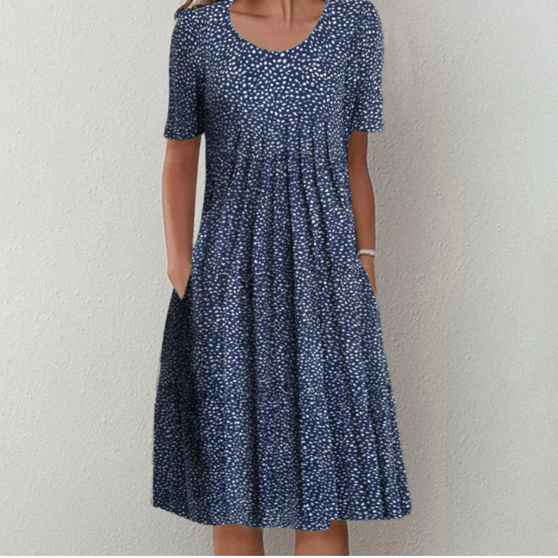 Margot | Elegant Floral A-Line Midi Dress