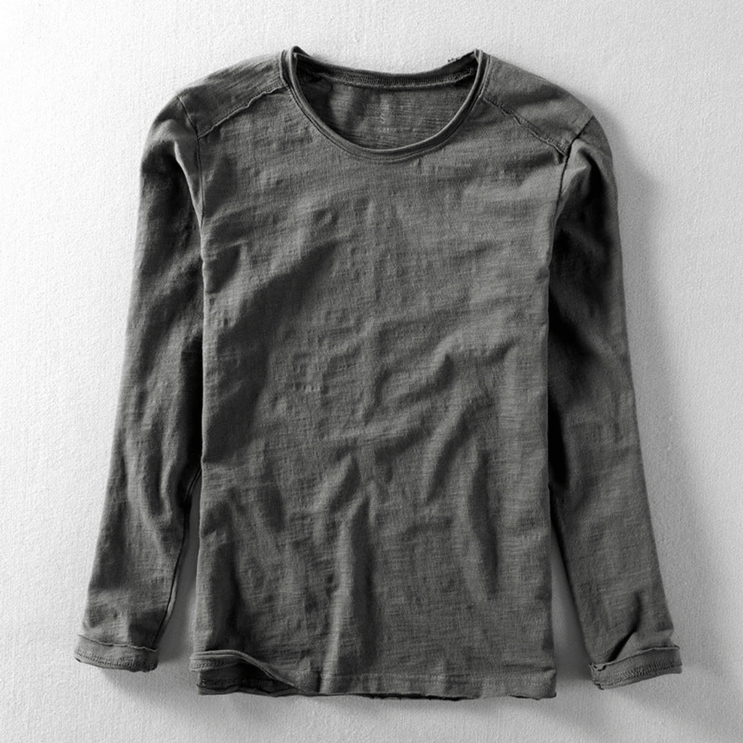 Margot | Elegant Long Sleeve Crew Neck Organic Cotton Shirt