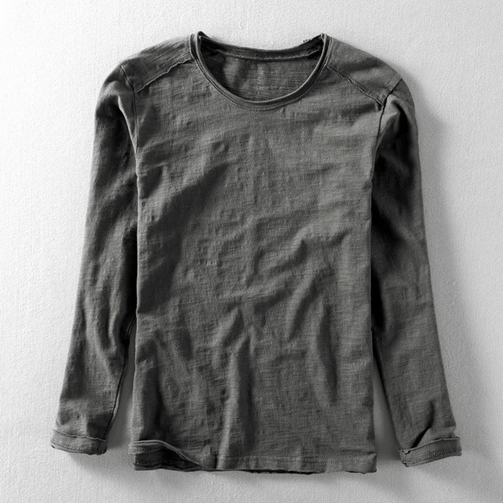 Margot | Elegant Long Sleeve Crew Neck Organic Cotton Shirt
