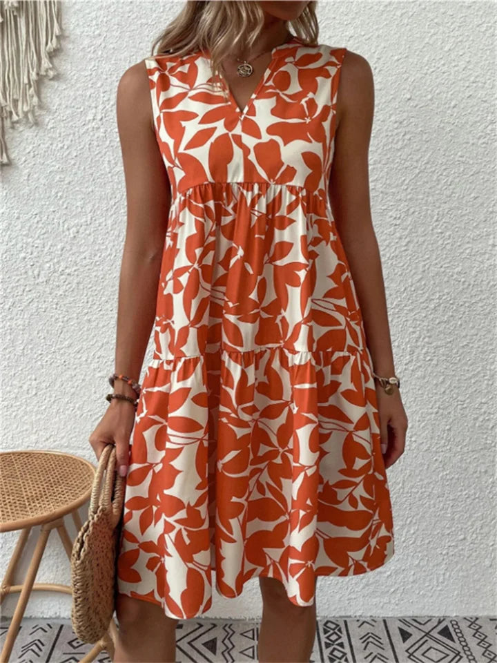 Westmore | Elegant V-Neck Tiered Floral A-Line Summer Dress