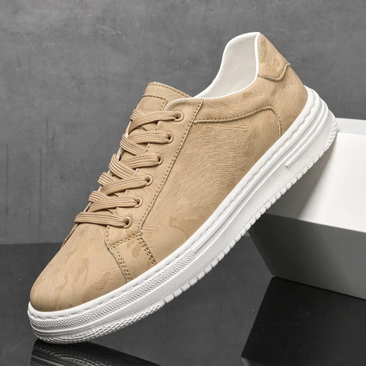 Margot | Stylish Black Leather Lace-Up Sneakers For Men