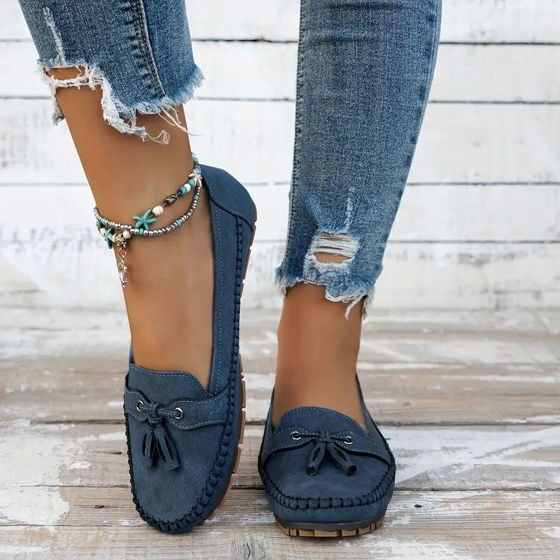 Evelyn | Stylish Bow Detail Slip-On Loafers
