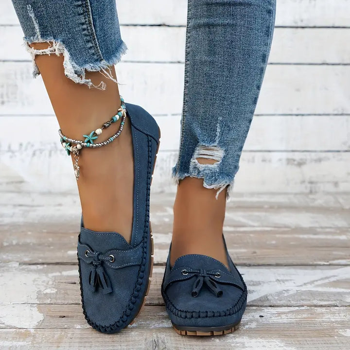 Evelyn | Stylish Bow Detail Slip-On Loafers