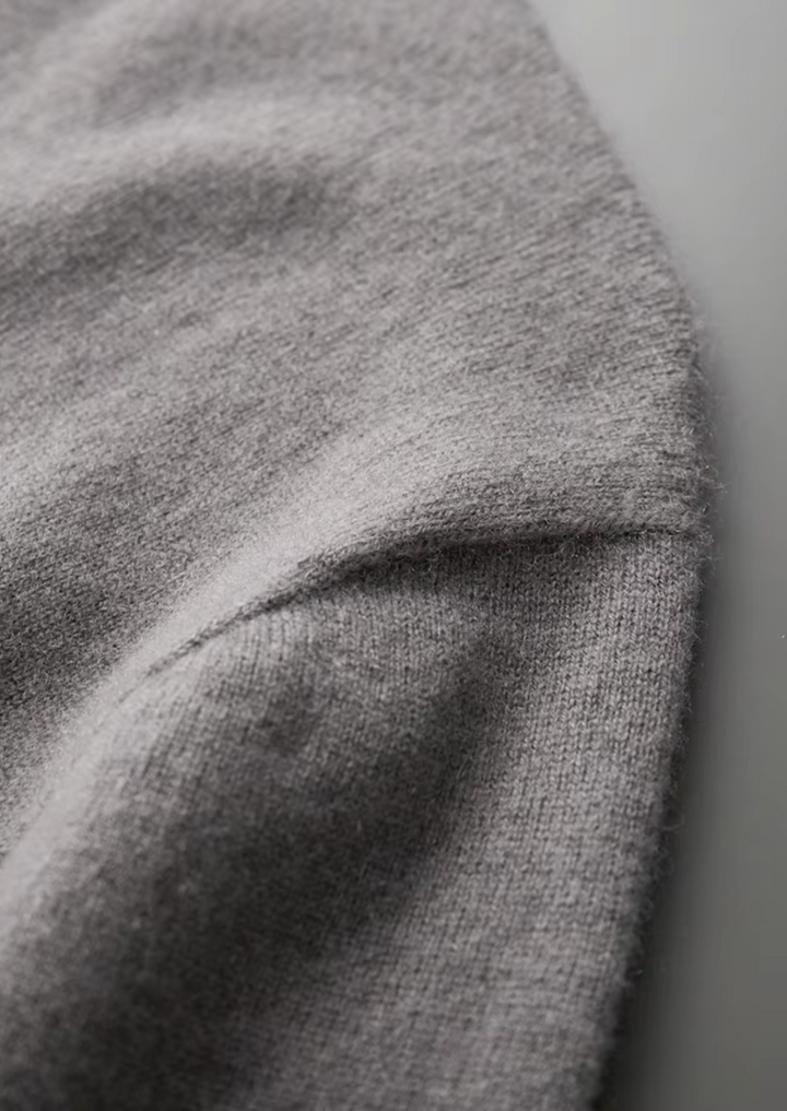 Anastasia | Elegant Mock Neck Short Sleeve Cashmere Sweater
