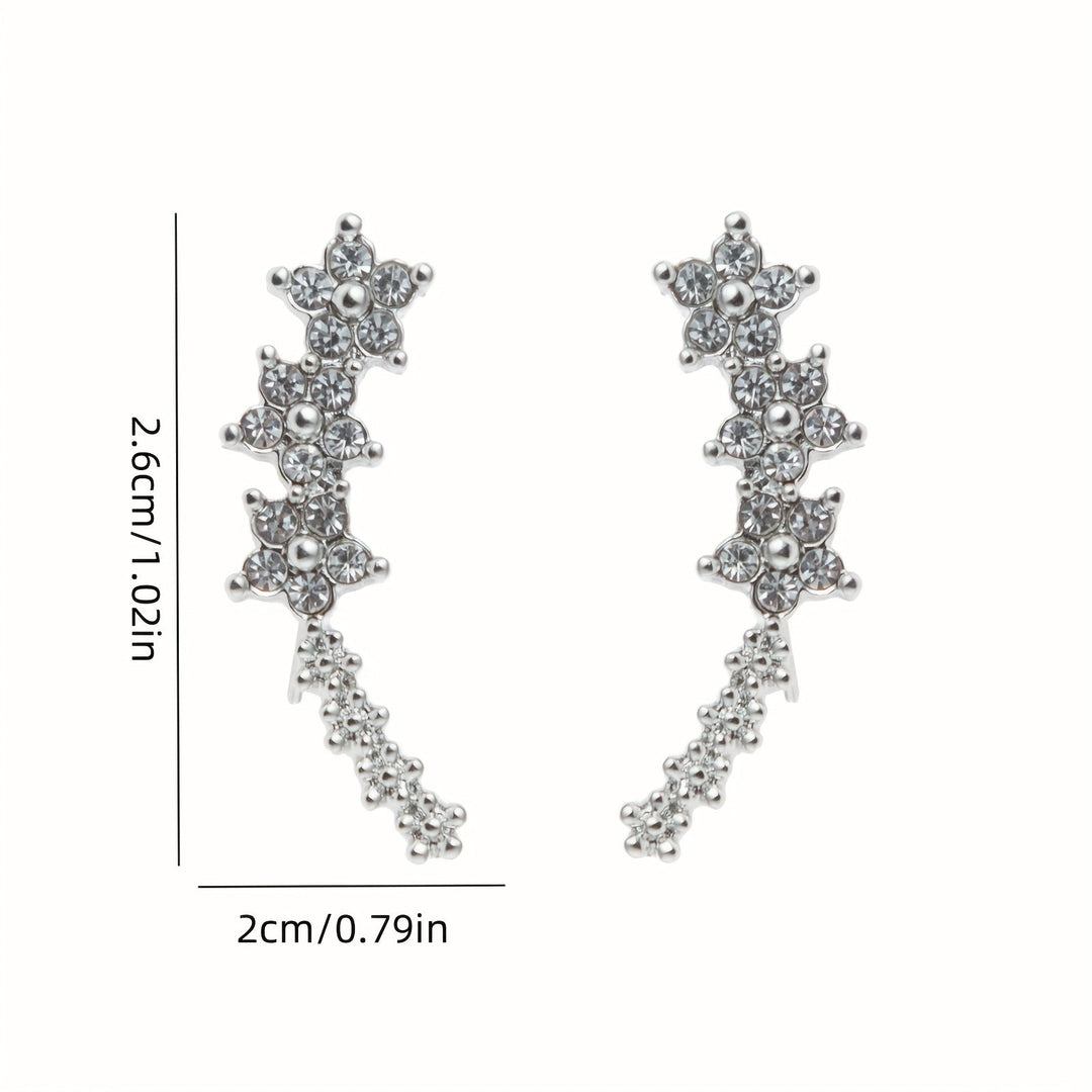 Millie | Elegant Floral Crystal Ear Climber Earrings