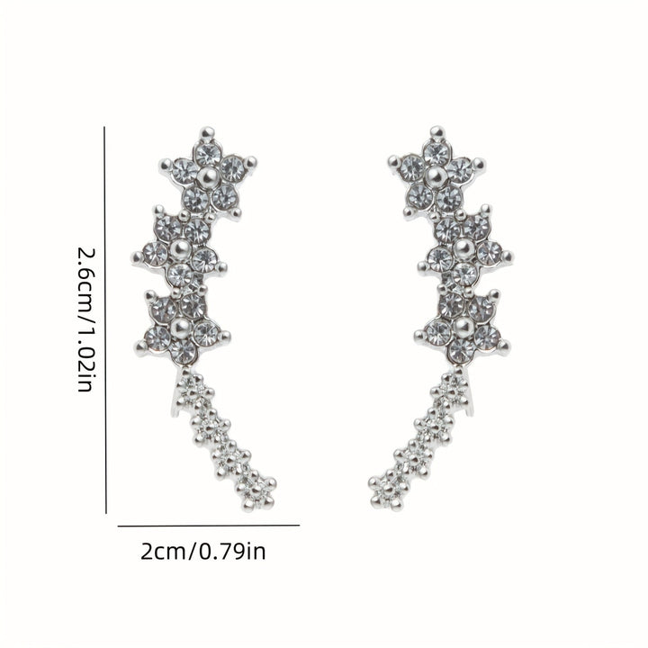 Millie | Elegant Floral Crystal Ear Climber Earrings