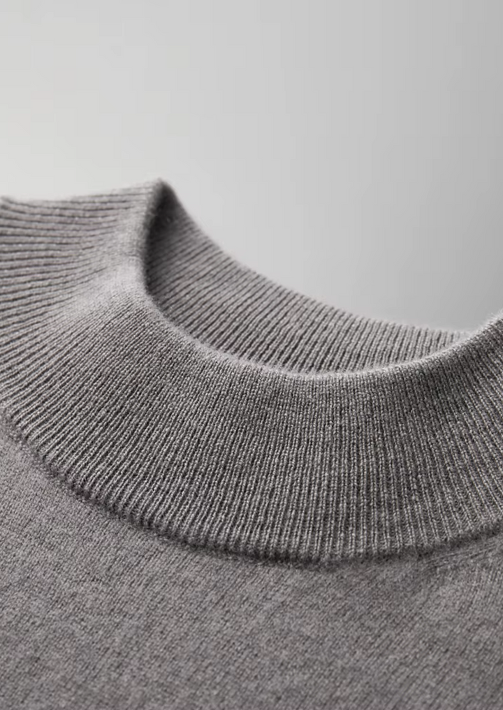 Anastasia | Elegant Mock Neck Short Sleeve Cashmere Sweater