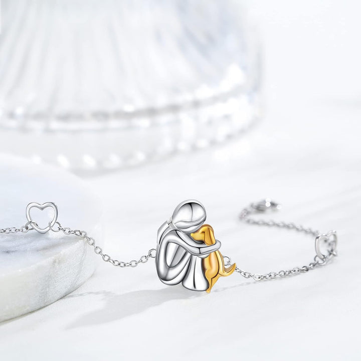 Margot | Elegant Two Tone Dog Embrace Chain Bracelet